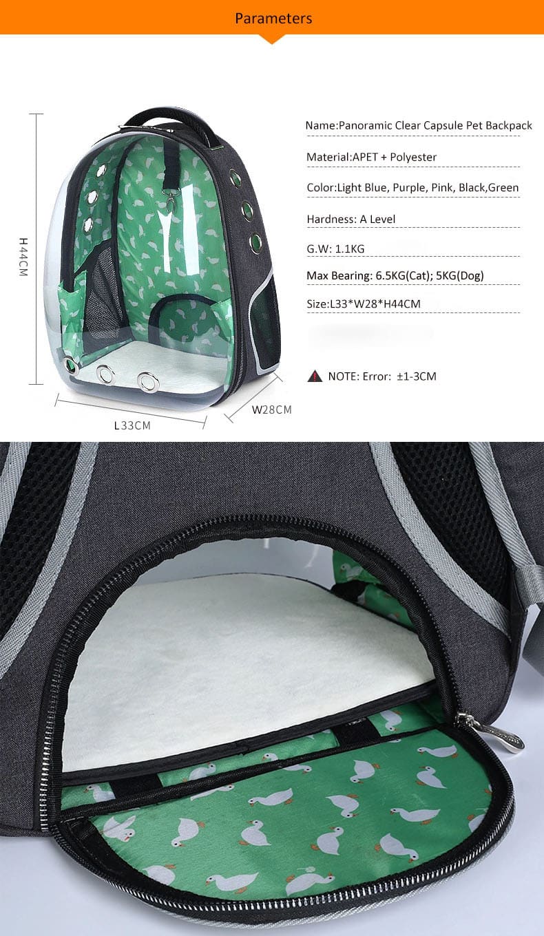 space capsule pet carrier backpack